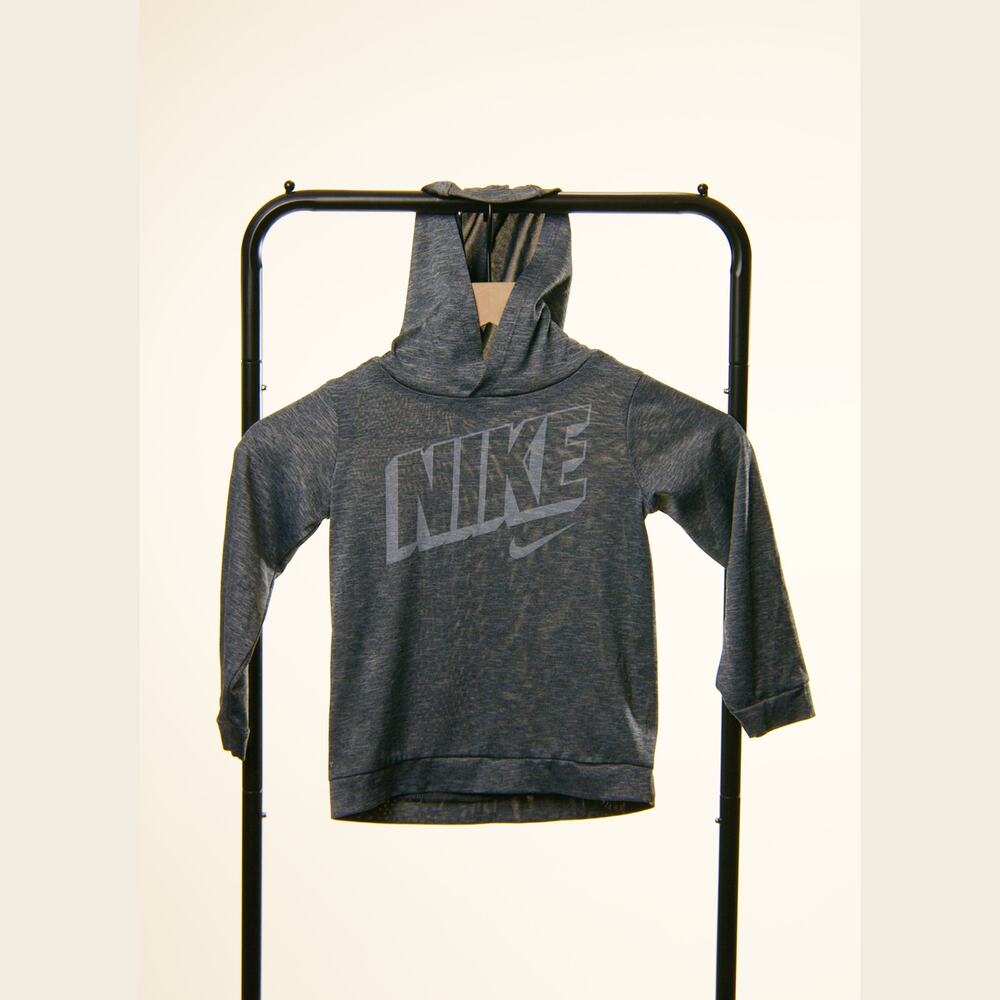 Nike Dri-FIT Toddler Hoodie 4T Gray Logo Pullover